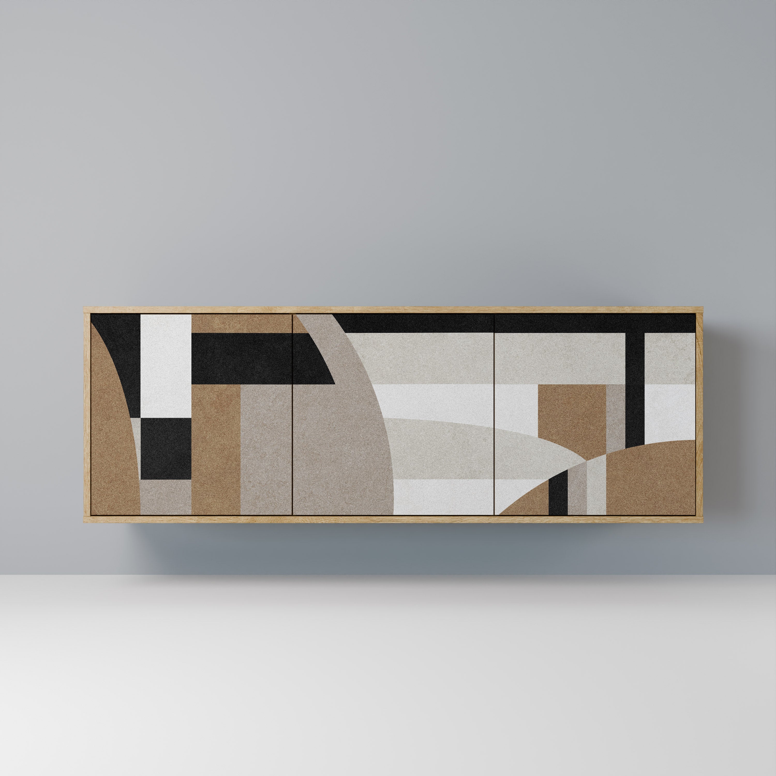 Buffet 3 portes DELICATE MEMENTO effet chêne