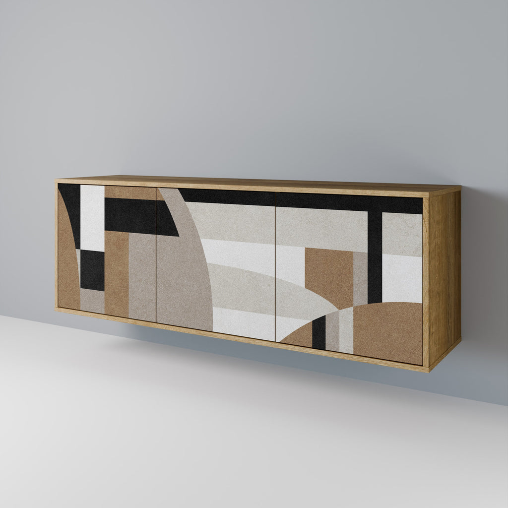 DELICATE MEMENTO 3-Door Sideboard in Oak Effect