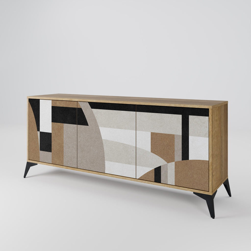 DELICATE MEMENTO 3-Door Sideboard in Oak Effect