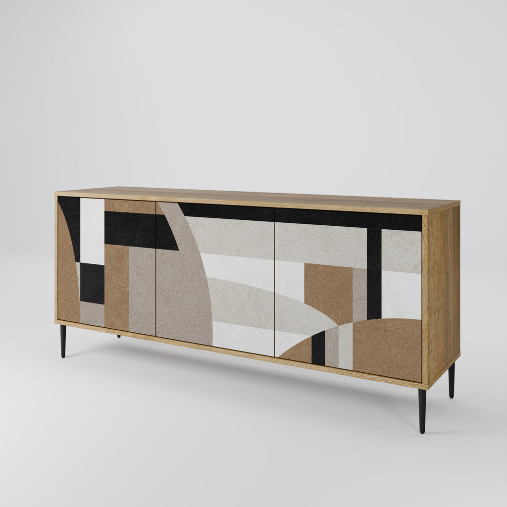 DELICATE MEMENTO 3-Door Sideboard in Oak Effect