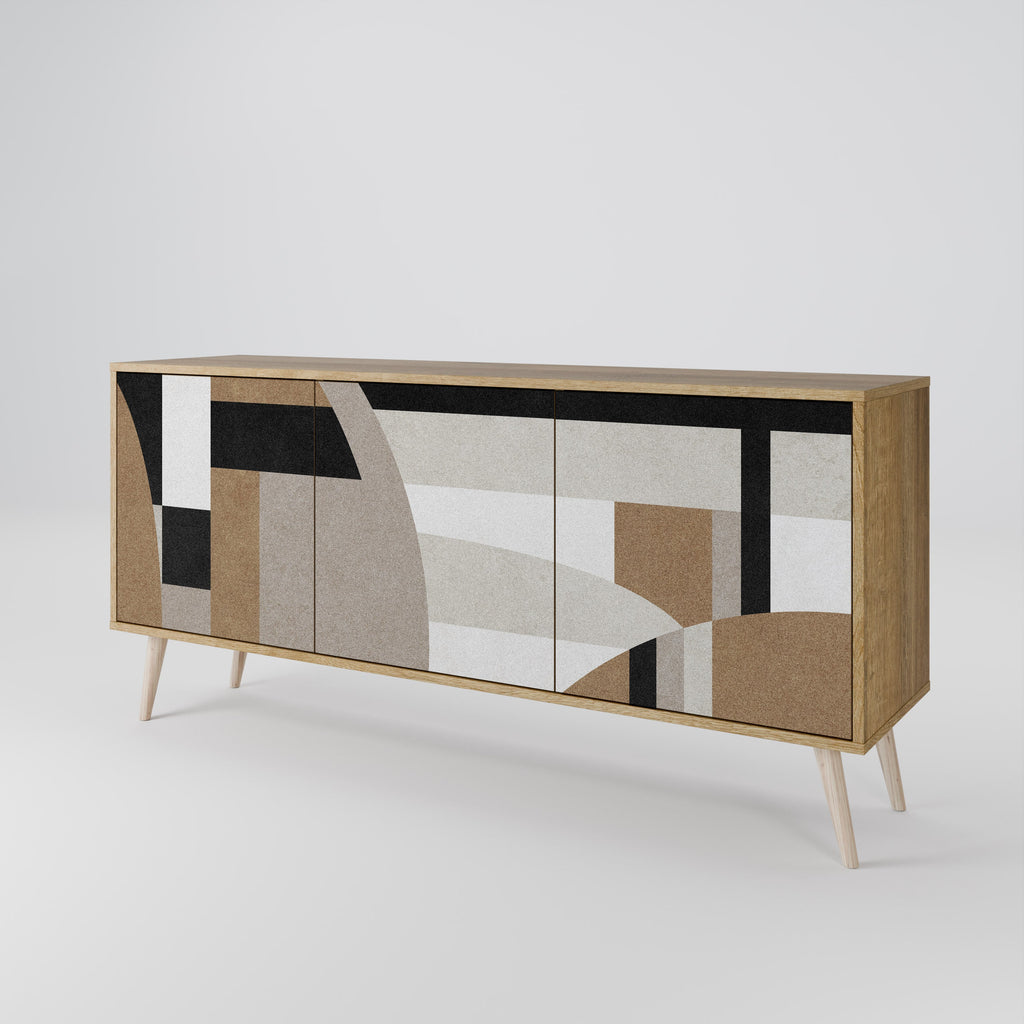 DELICATE MEMENTO 3-Door Sideboard in Oak Effect
