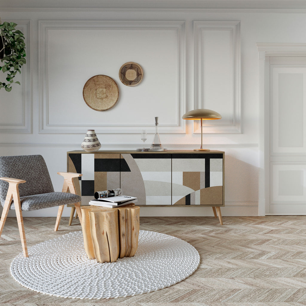 DELICATE MEMENTO 3-Door Sideboard in Oak Effect