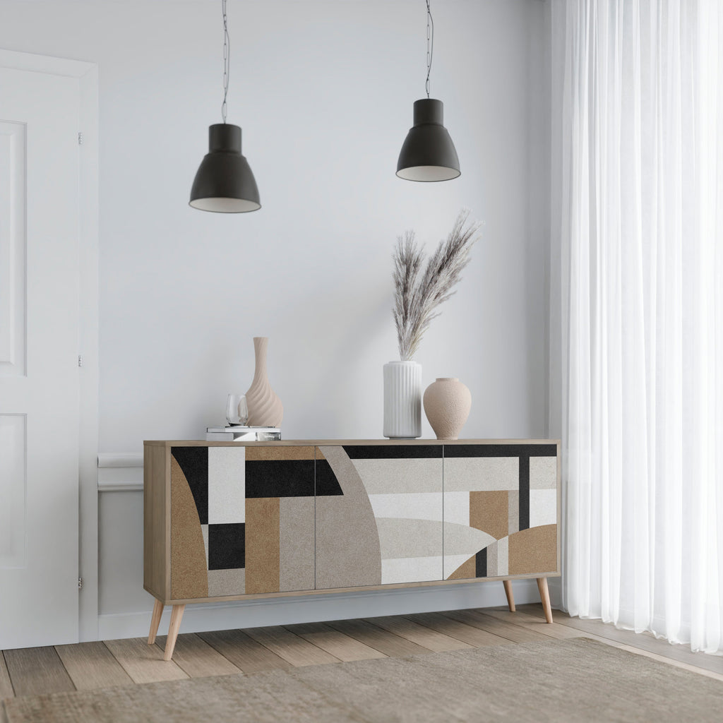 DELICATE MEMENTO 3-Door Sideboard in Oak Effect