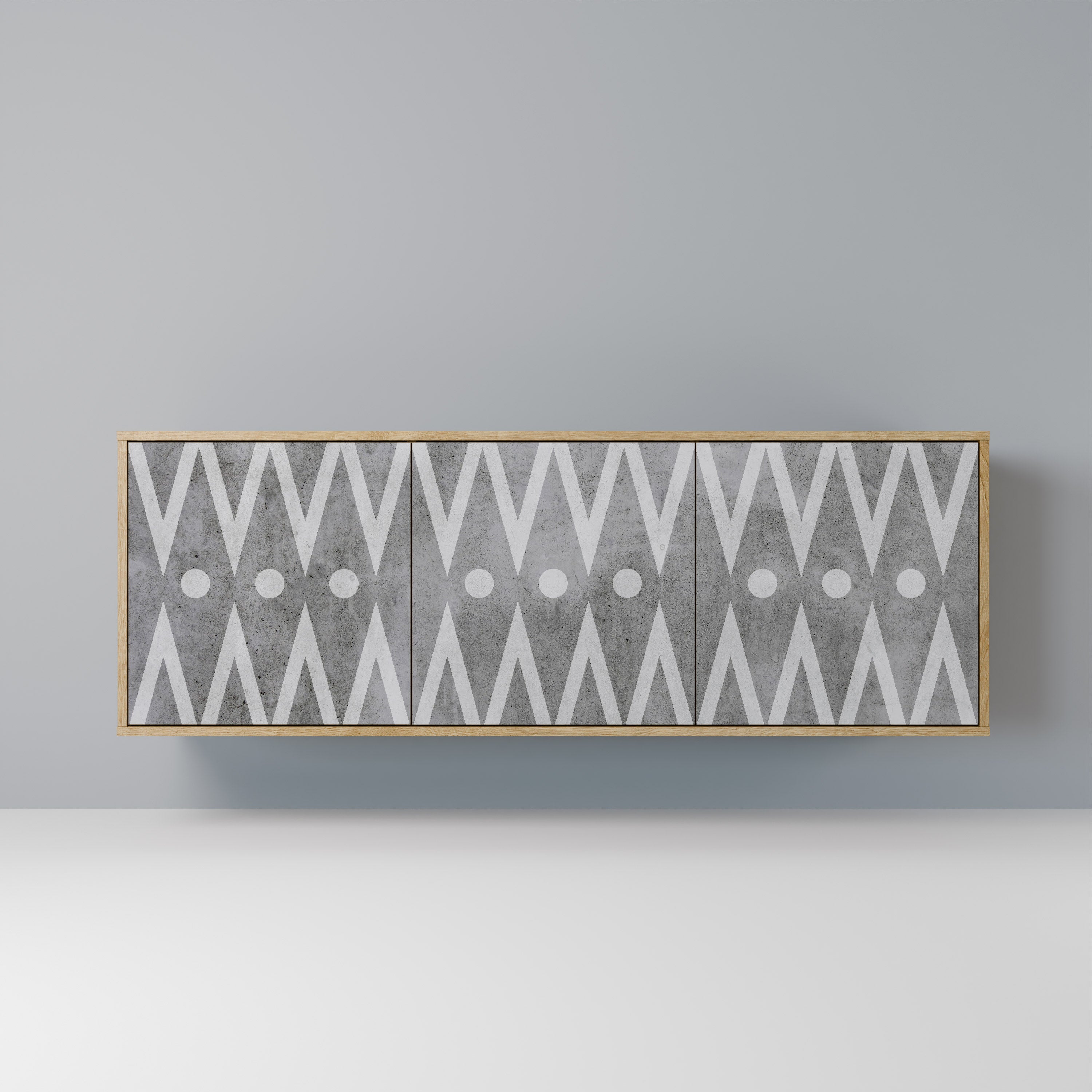 Buffet 3 portes SHARP EDGES effet chêne