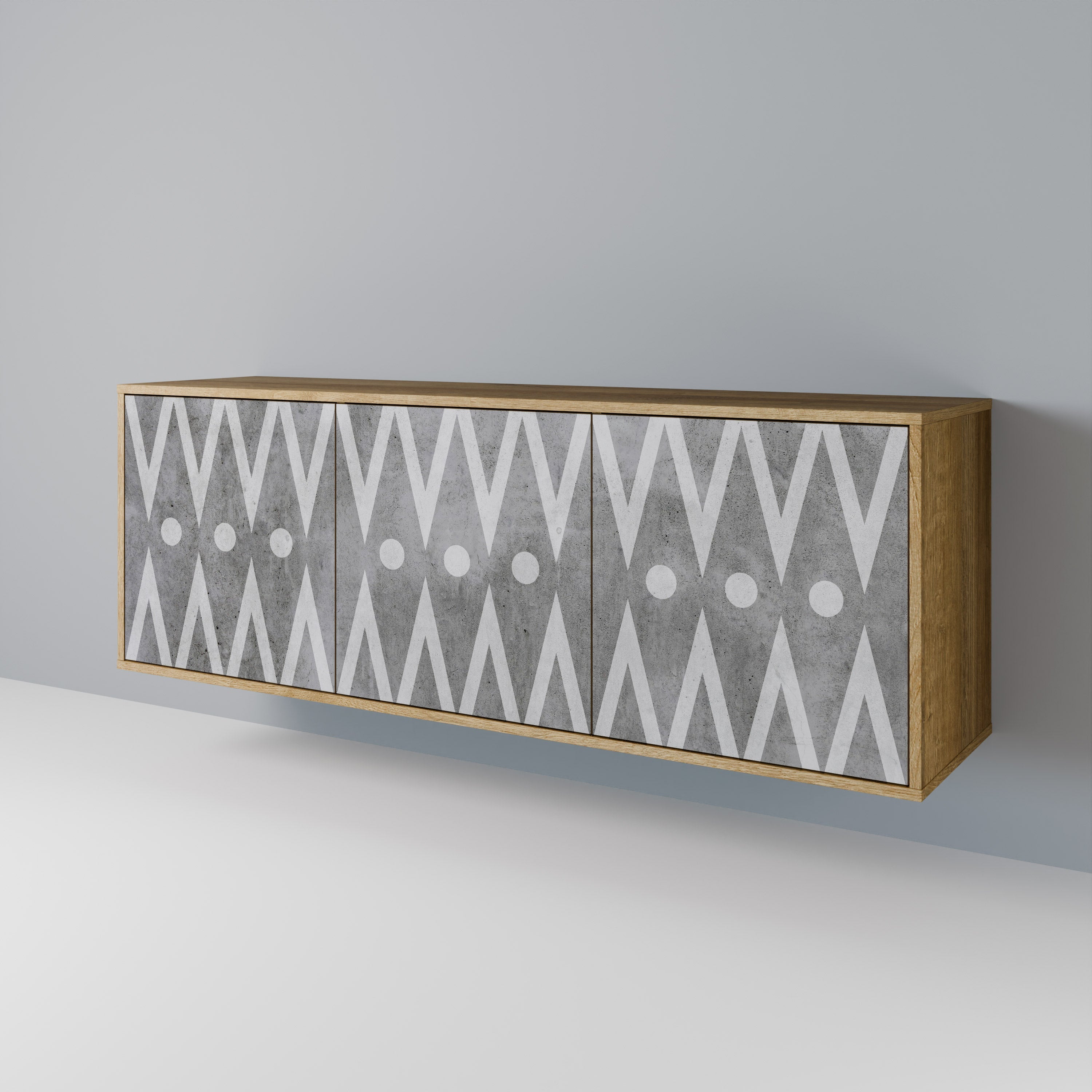 Buffet 3 portes SHARP EDGES effet chêne