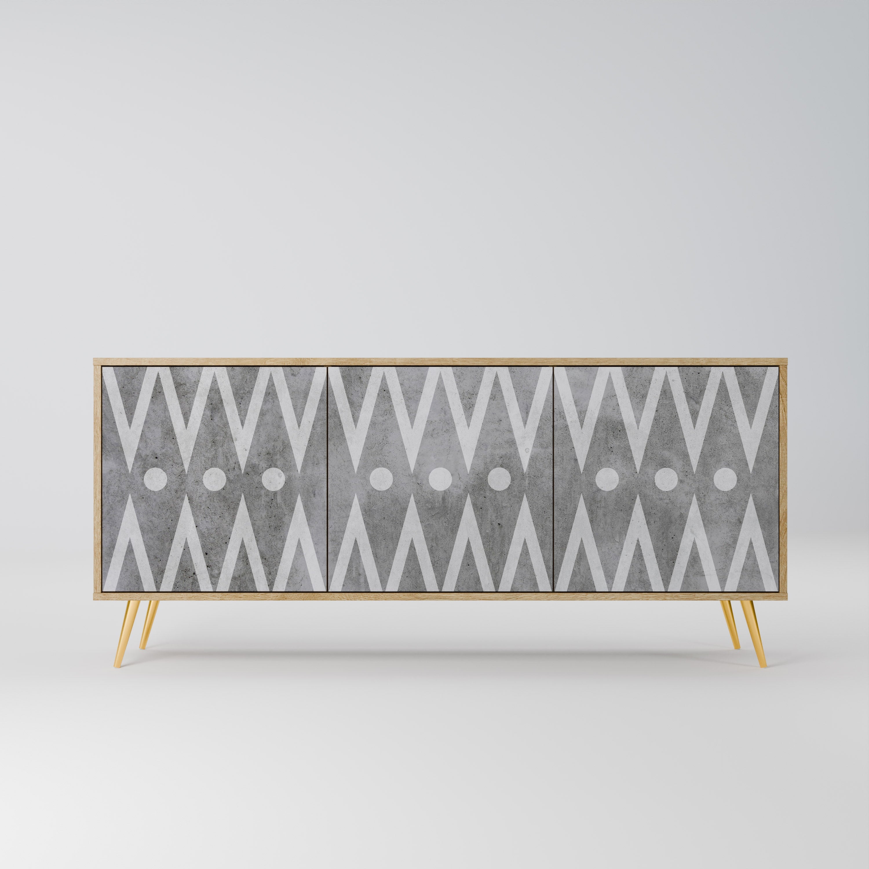 Buffet 3 portes SHARP EDGES effet chêne