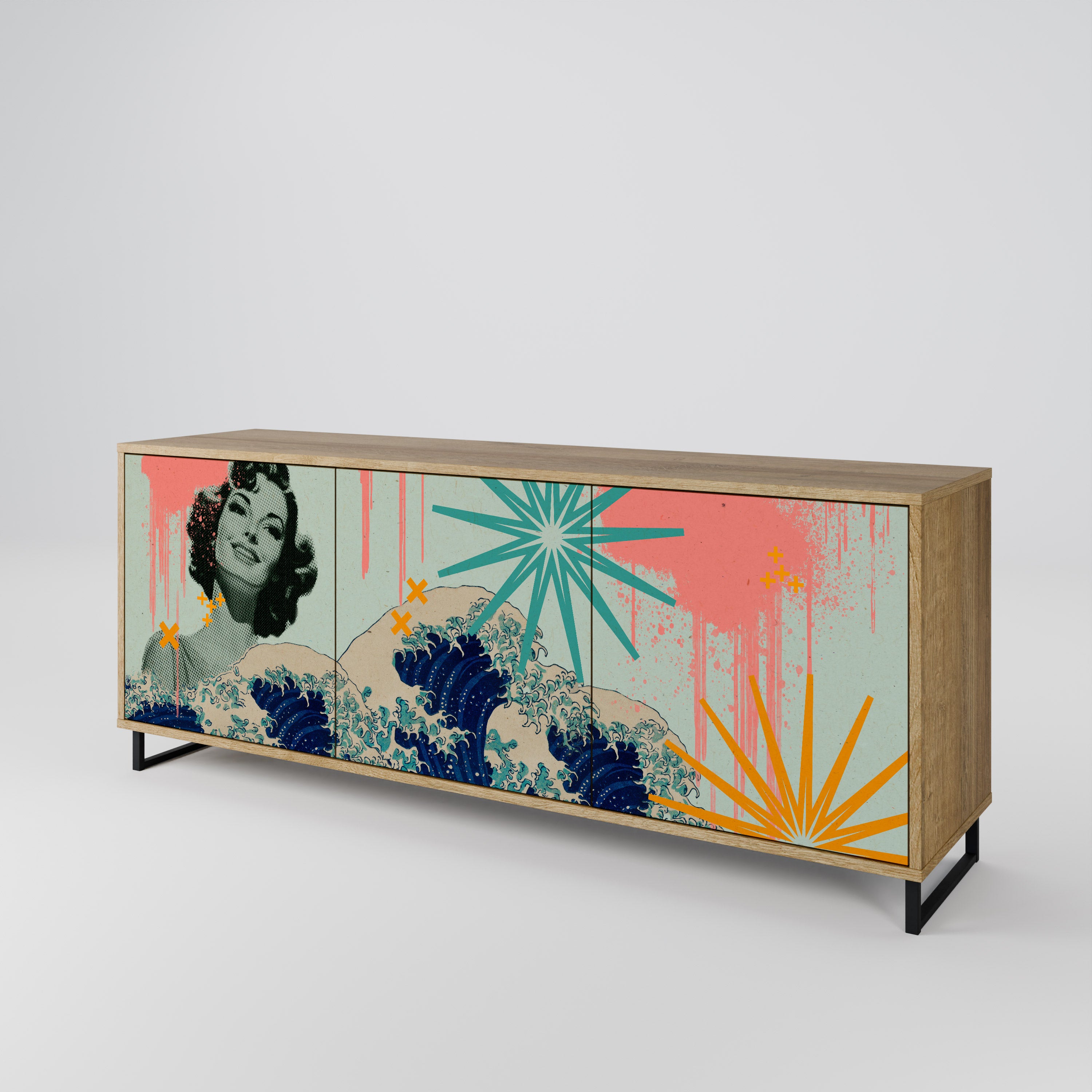 KANAGAWA BEAUTY 3-Door Sideboard