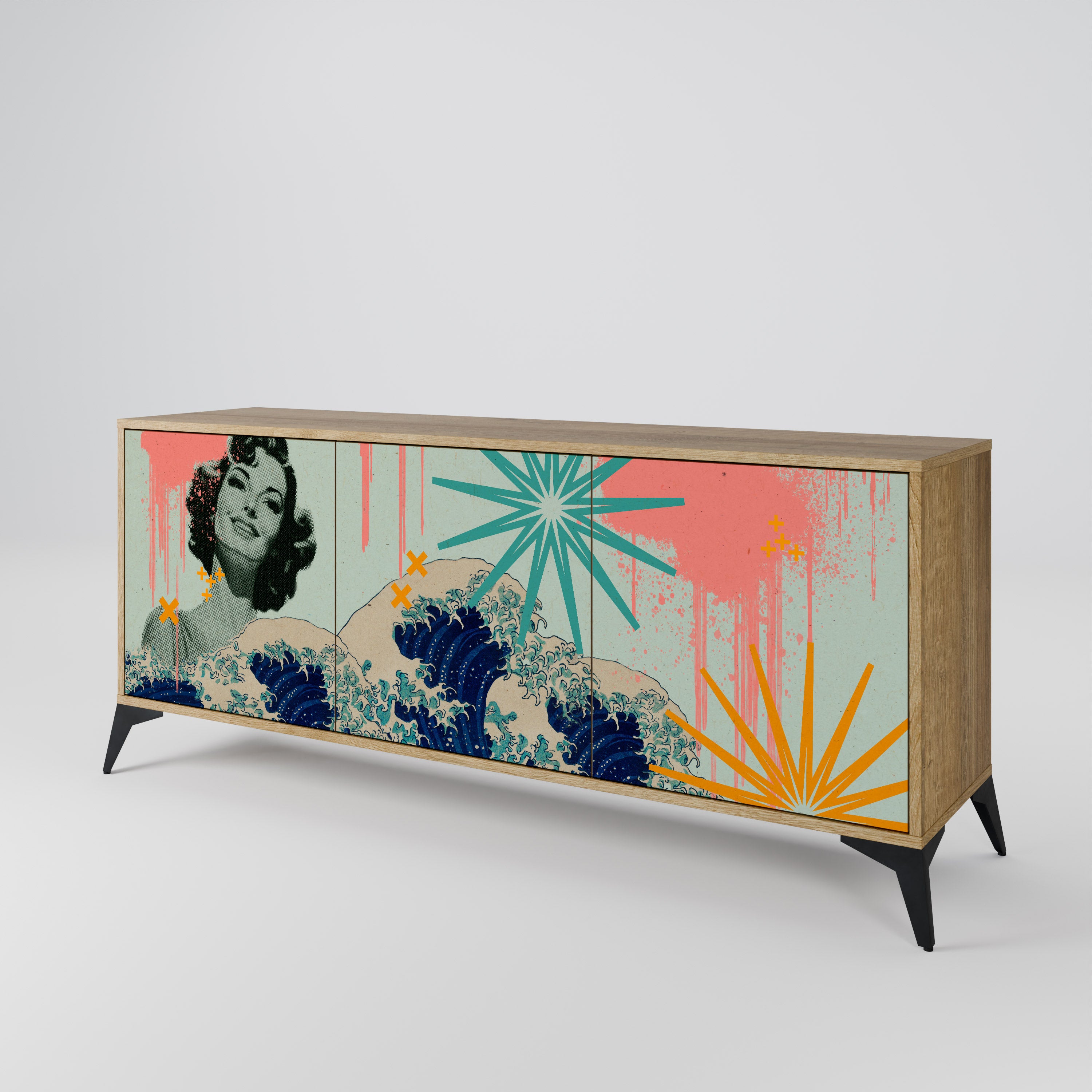 KANAGAWA BEAUTY 3-Door Sideboard