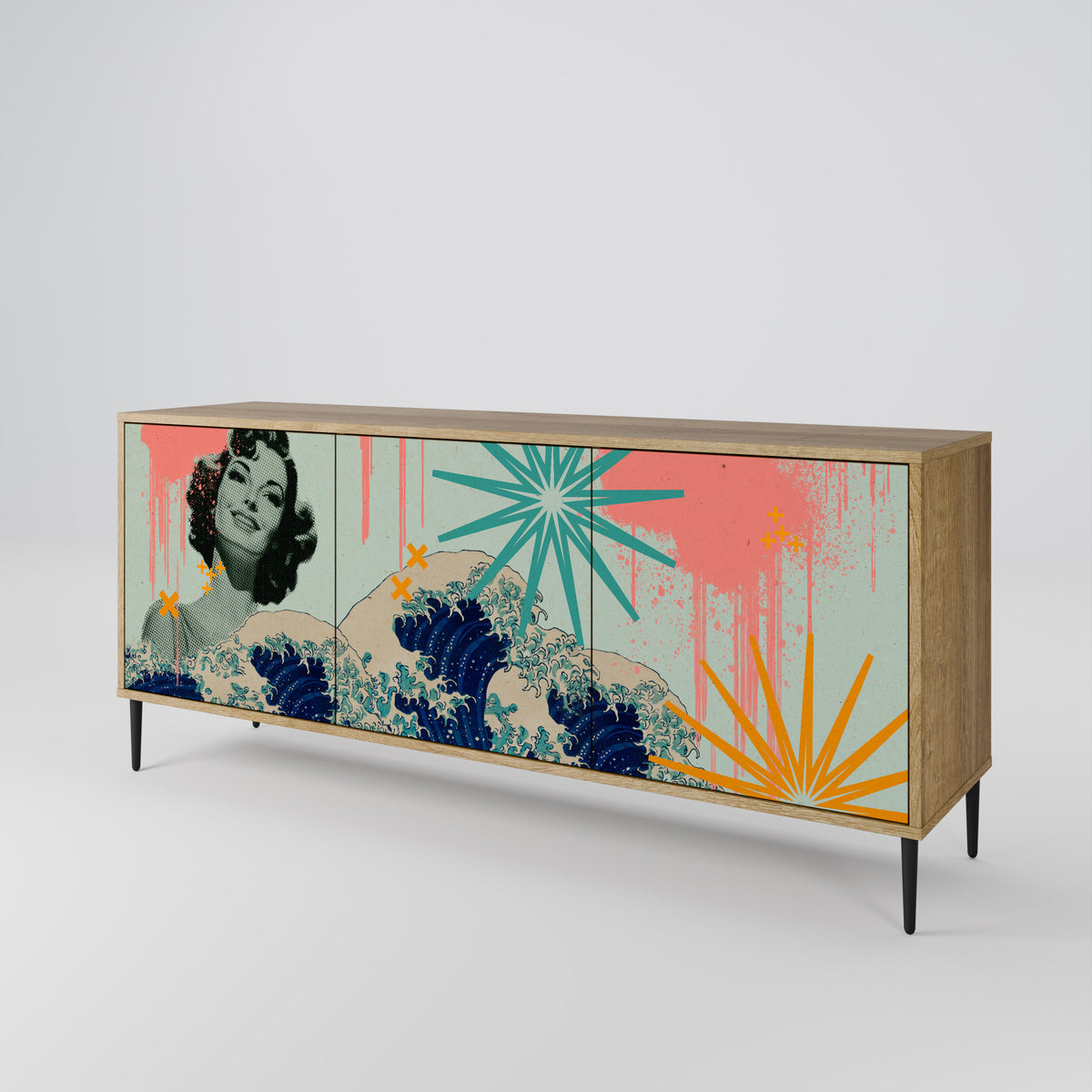 KANAGAWA BEAUTY 3-Door Sideboard
