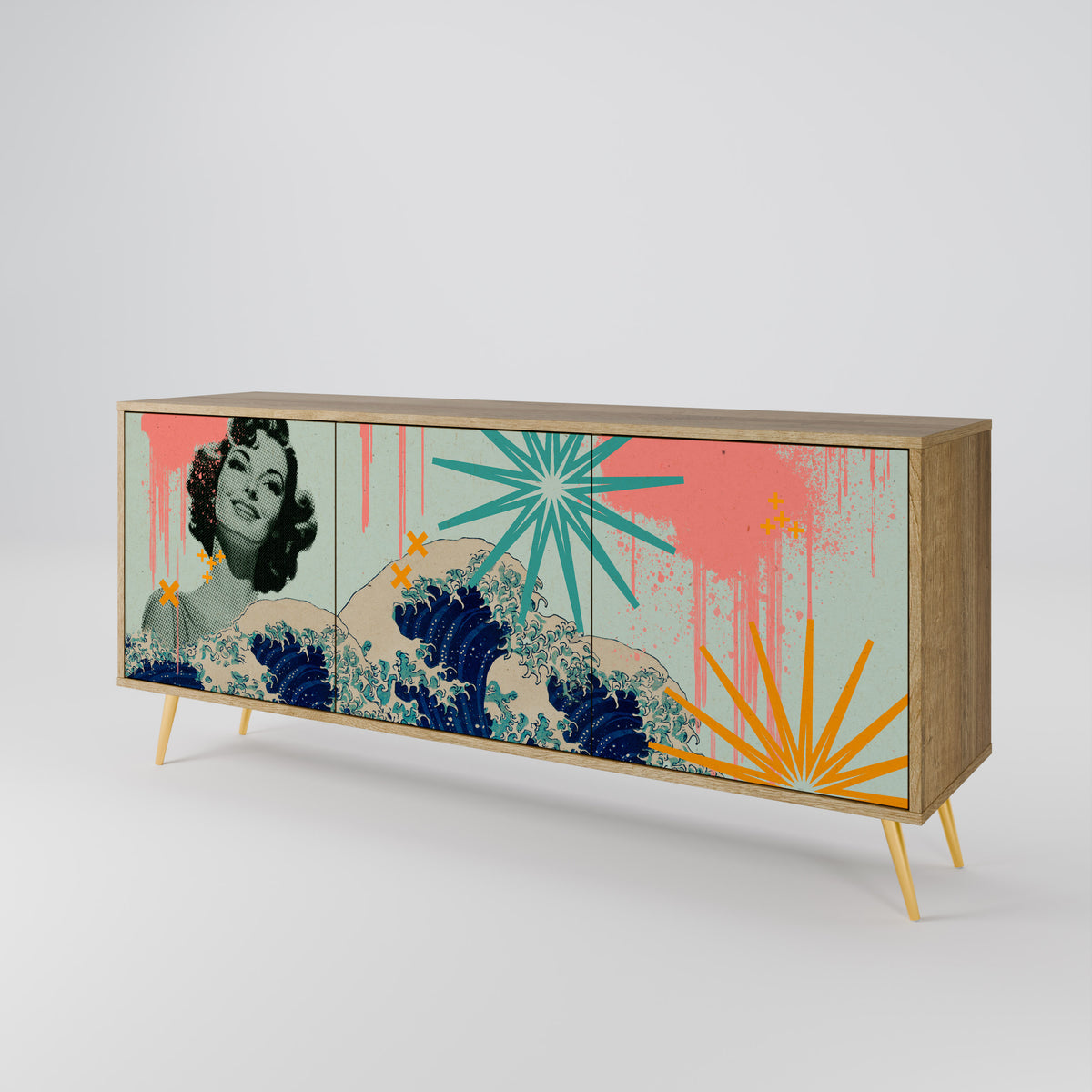 KANAGAWA BEAUTY 3-Door Sideboard