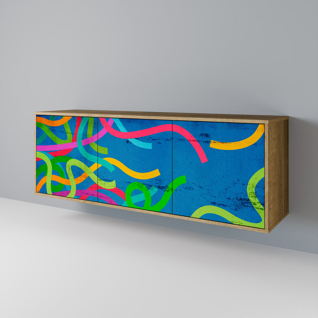 STREAMER TANGLE 3-Door Sideboard in Oak Effect