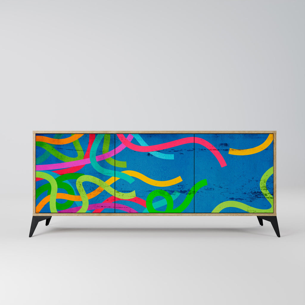 STREAMER TANGLE 3-Door Sideboard in Oak Effect