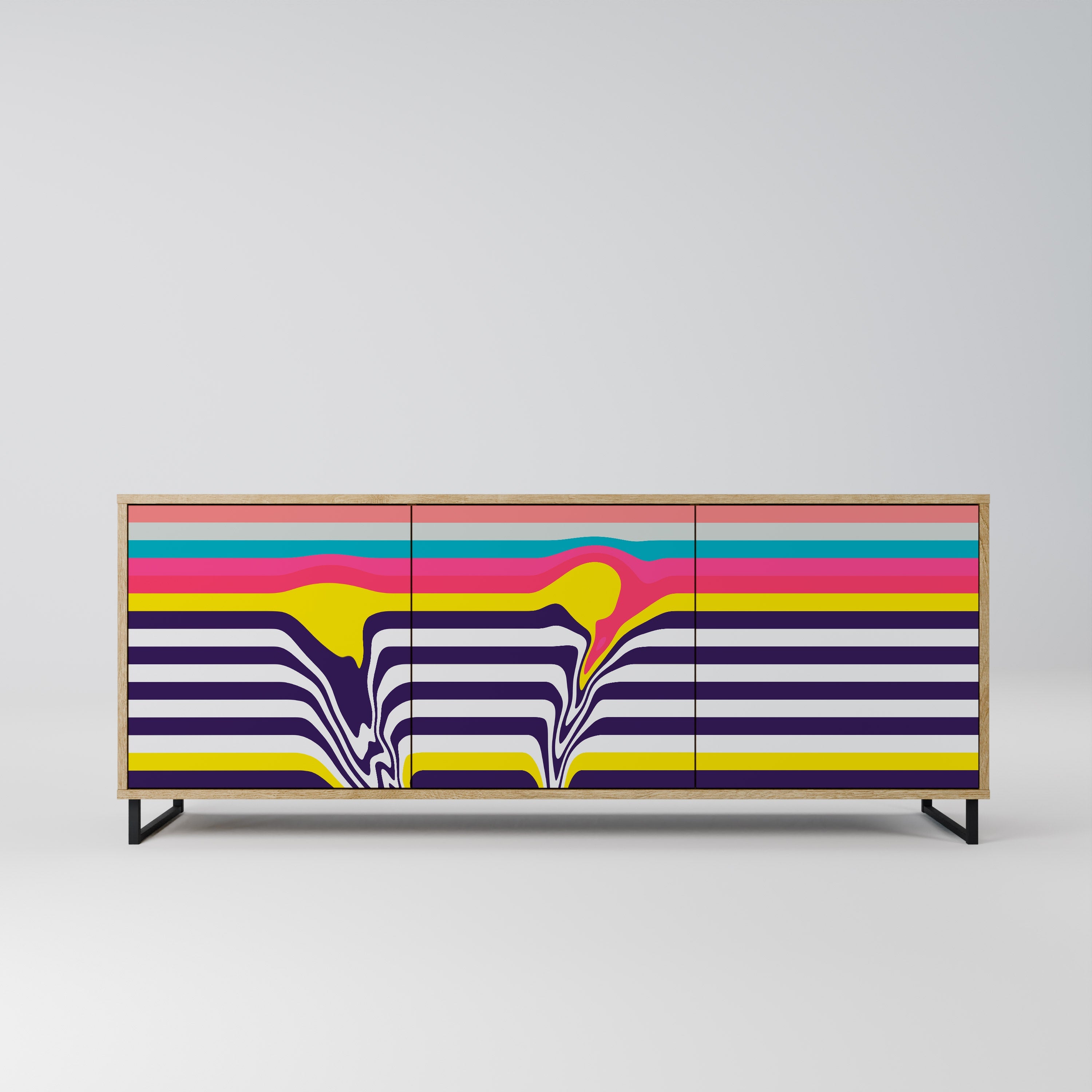 Buffet 3 portes effet chêne TONE COLLAPSE