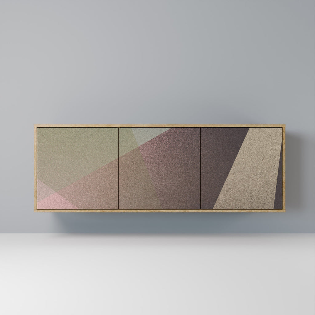 Buffet 3 portes effet chêne BEIGE GEOMETRY