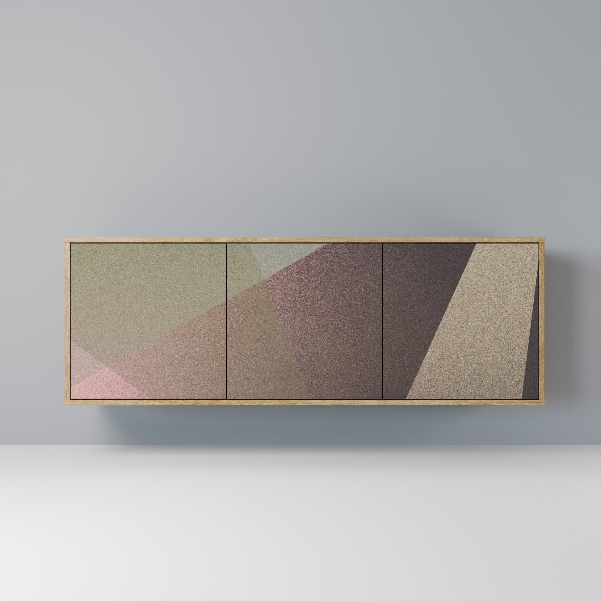 Buffet 3 portes effet chêne BEIGE GEOMETRY