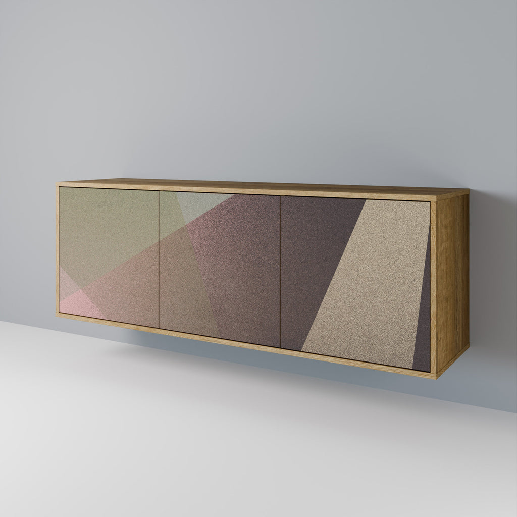 Buffet 3 portes effet chêne BEIGE GEOMETRY