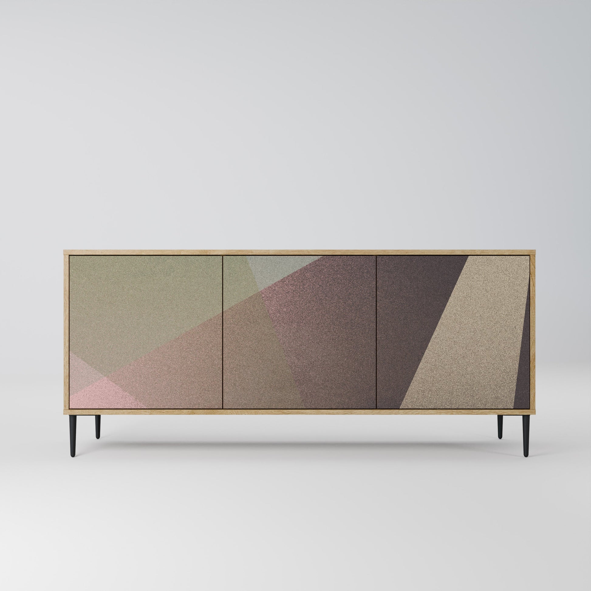 Buffet 3 portes effet chêne BEIGE GEOMETRY