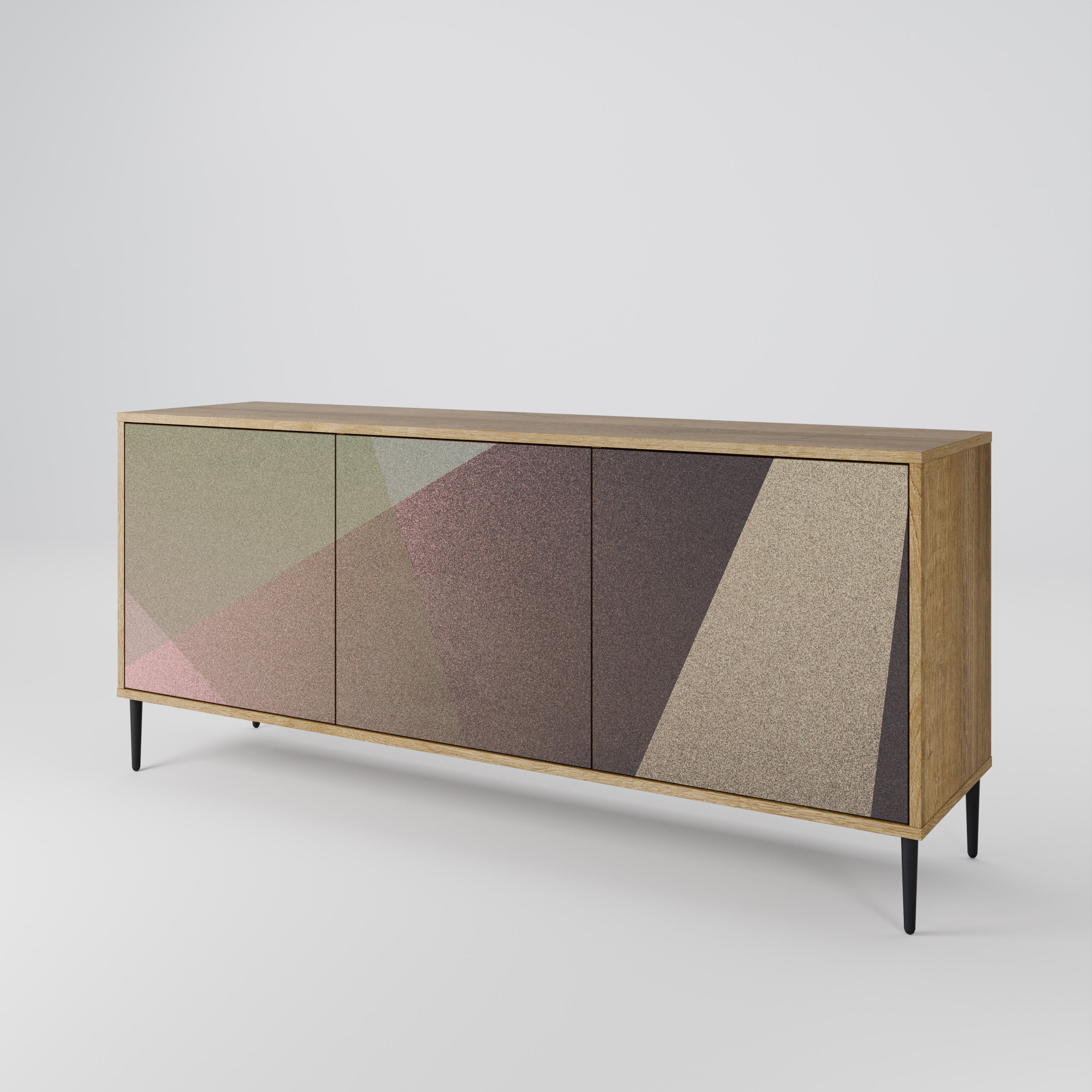 BEIGE GEOMETRY 3-Door Sideboard