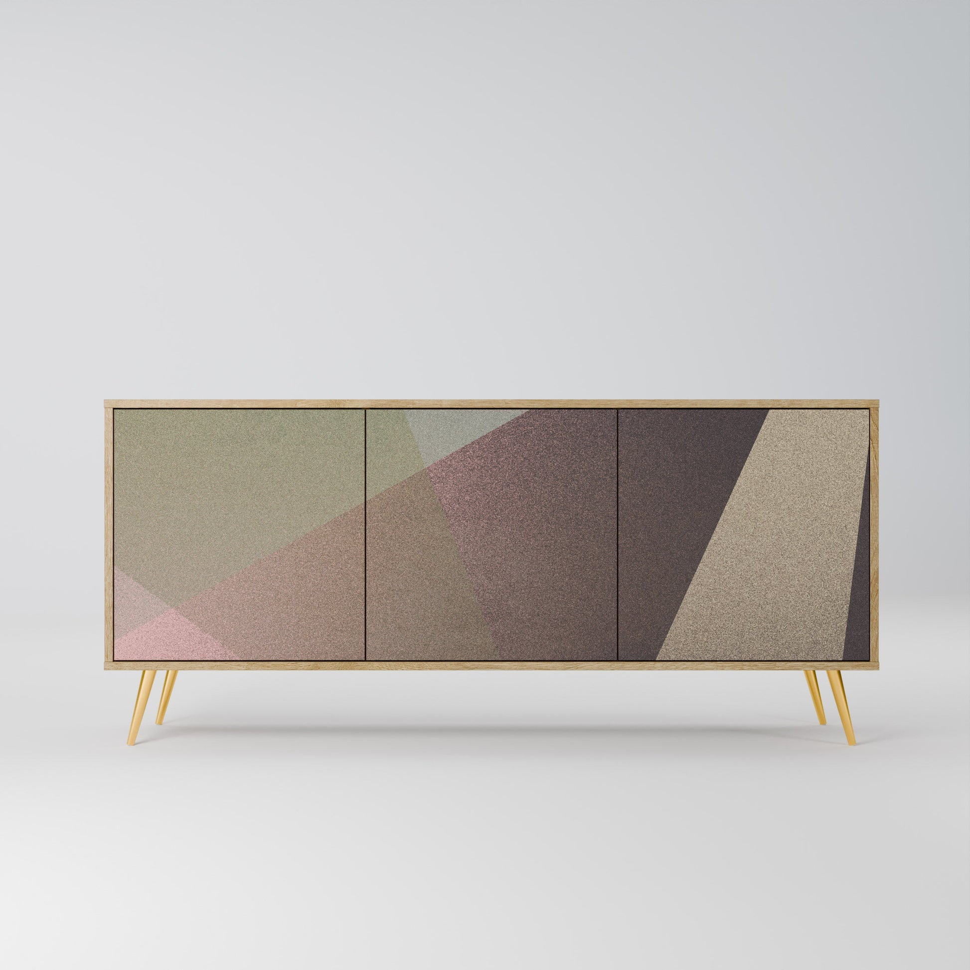 Buffet 3 portes effet chêne BEIGE GEOMETRY