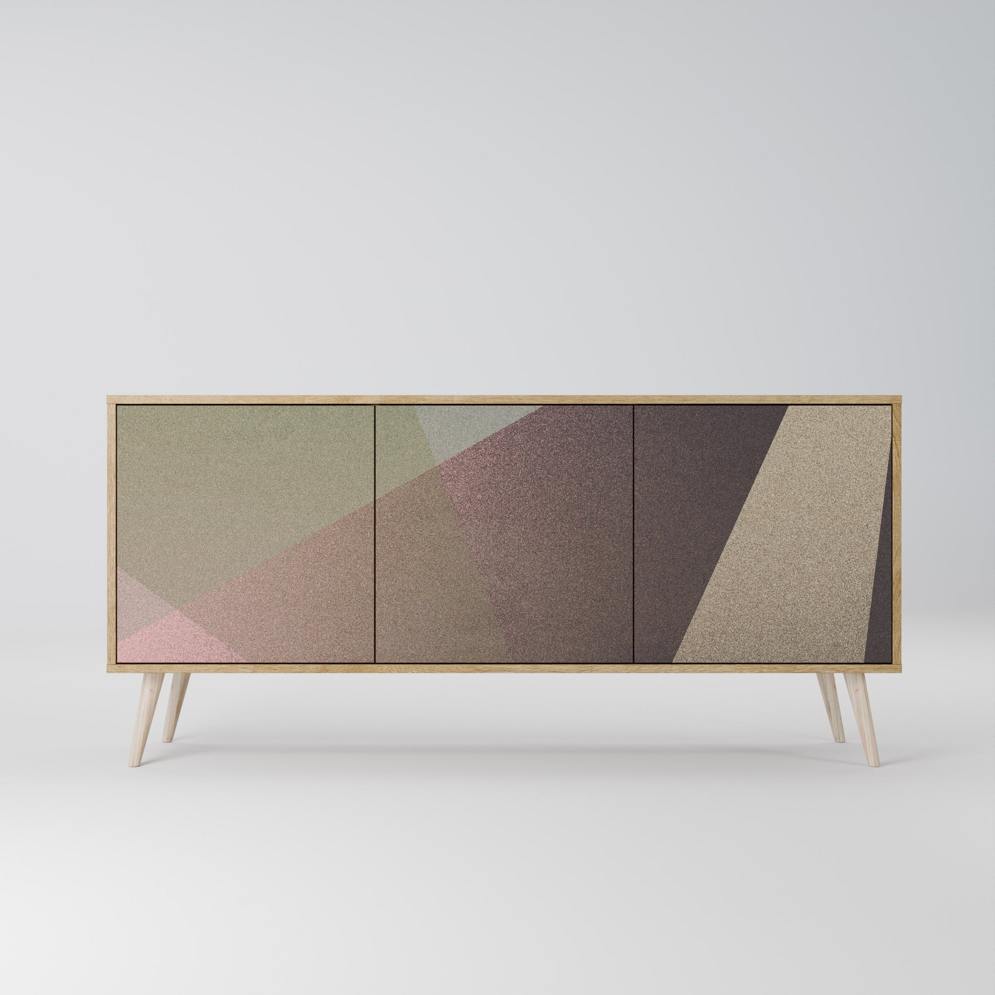 Buffet 3 portes effet chêne BEIGE GEOMETRY