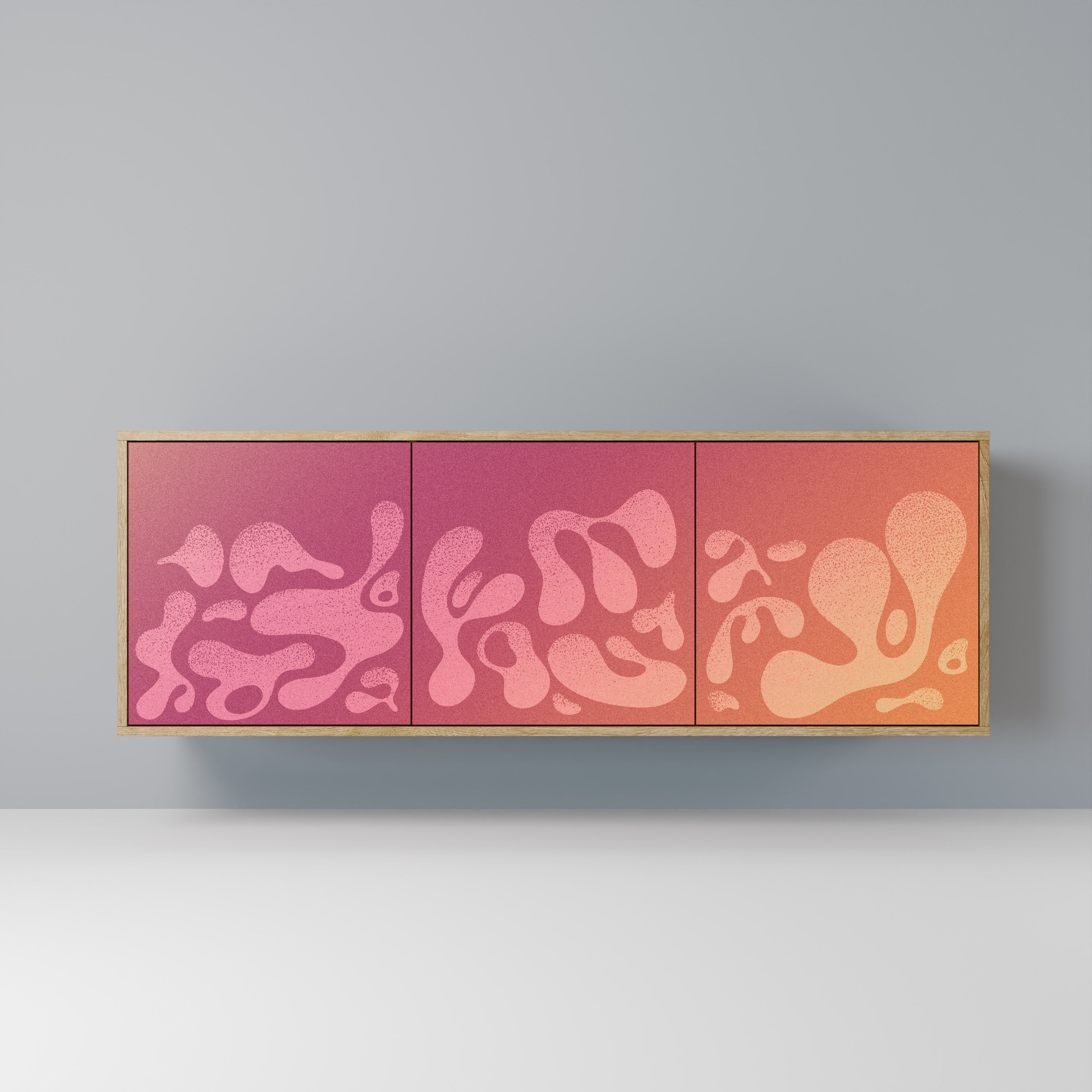 Buffet 3 portes IRREGULAR PINK effet chêne