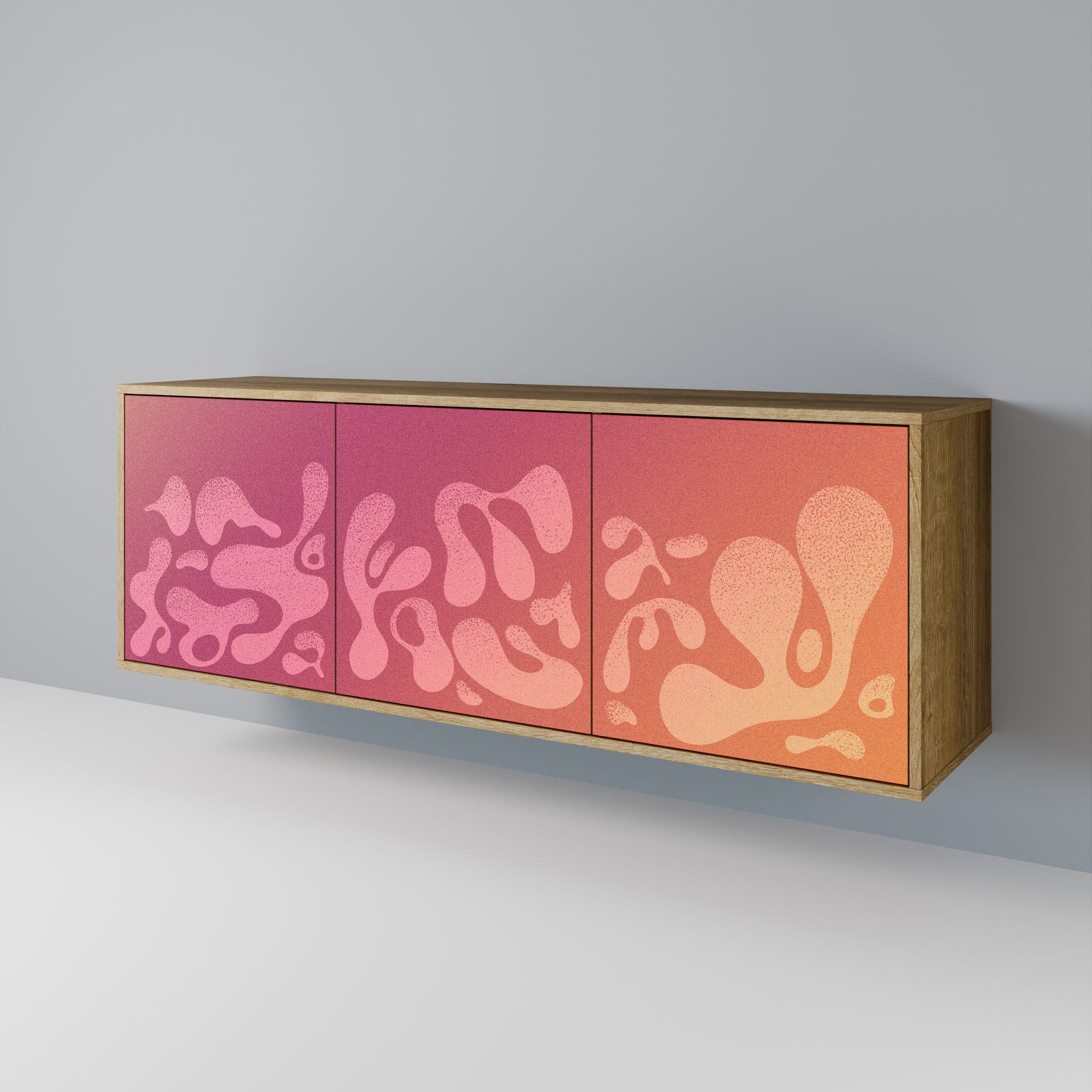 Buffet 3 portes IRREGULAR PINK effet chêne