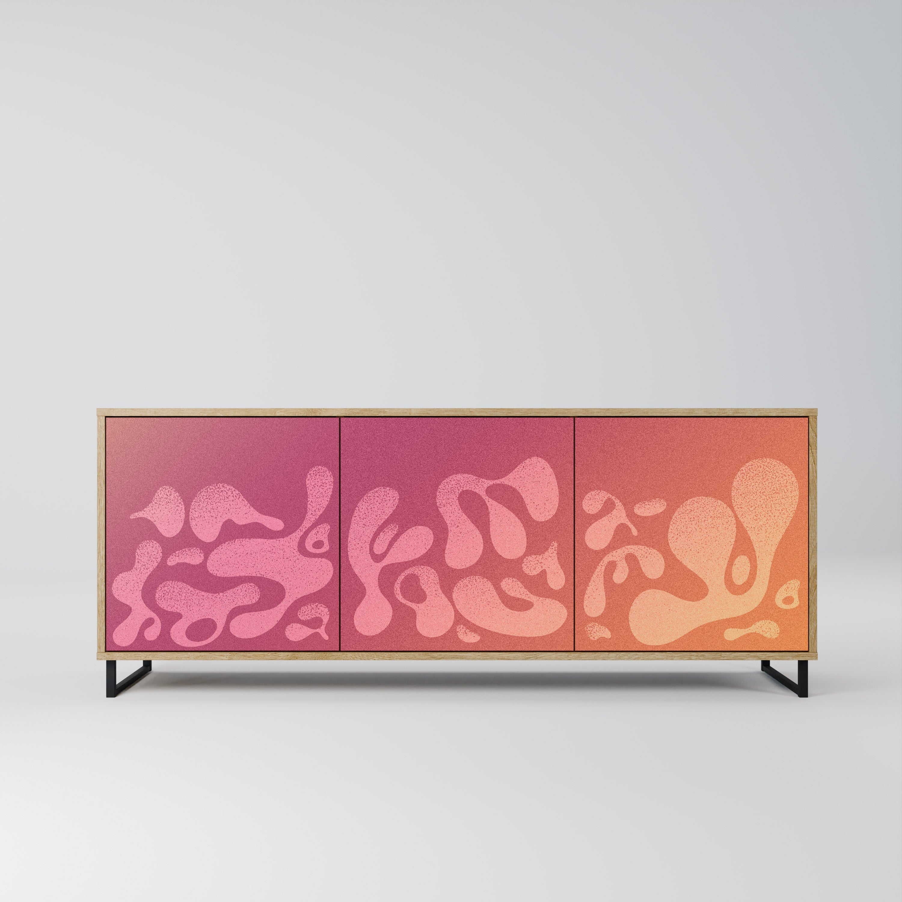 Buffet 3 portes IRREGULAR PINK effet chêne