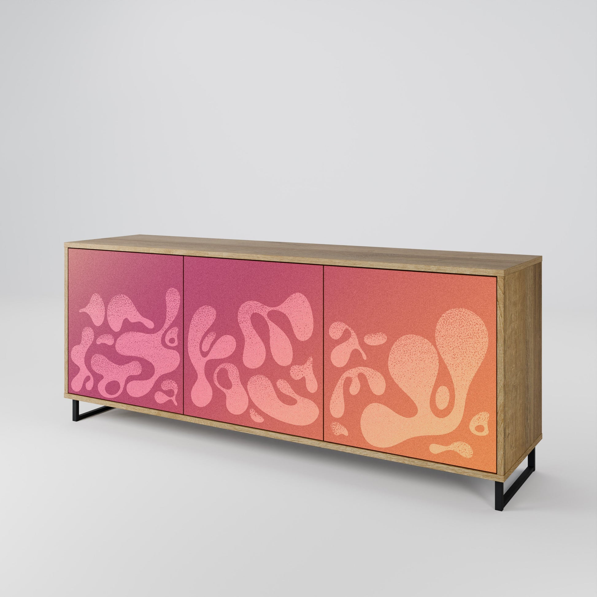 Buffet 3 portes IRREGULAR PINK effet chêne