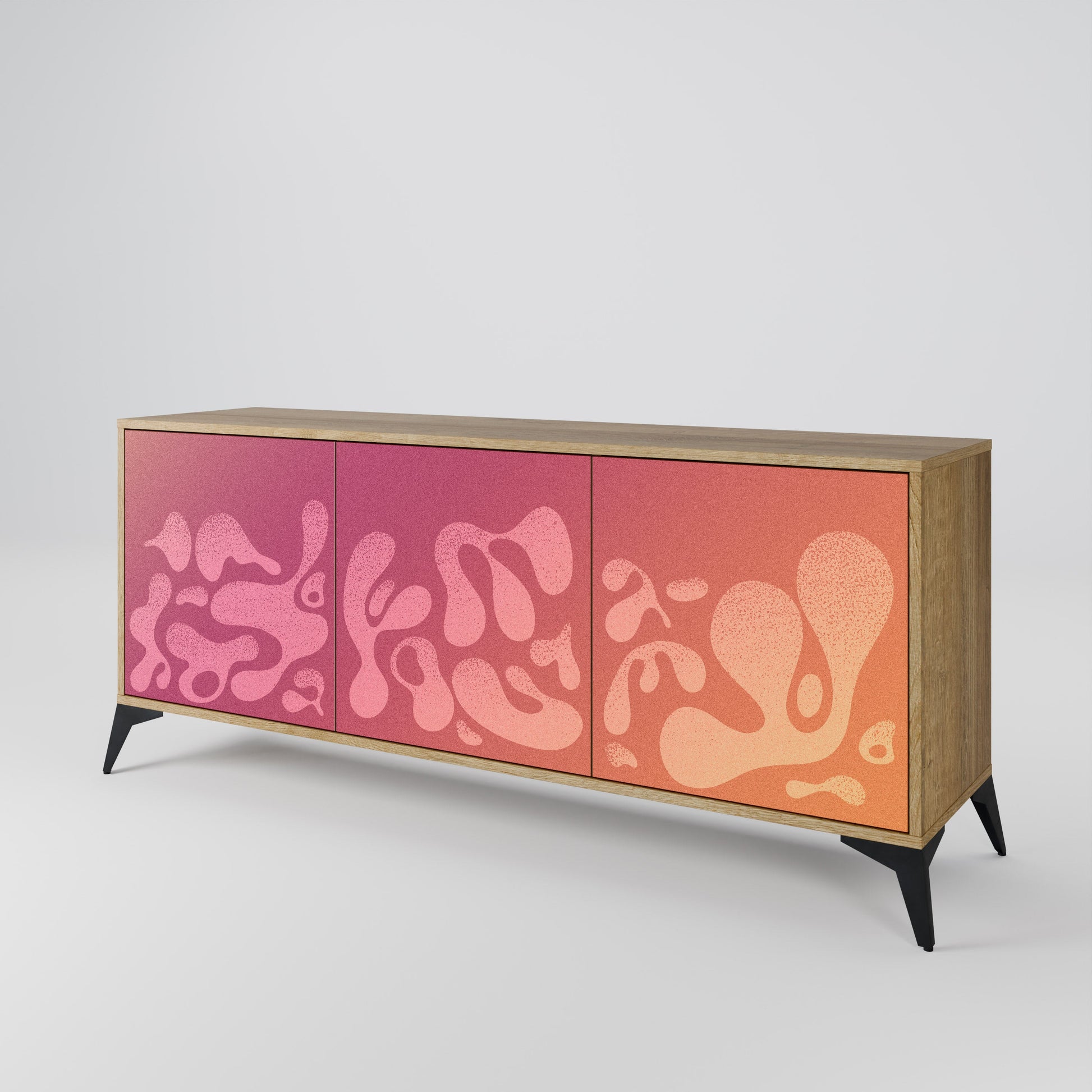 Buffet 3 portes IRREGULAR PINK effet chêne