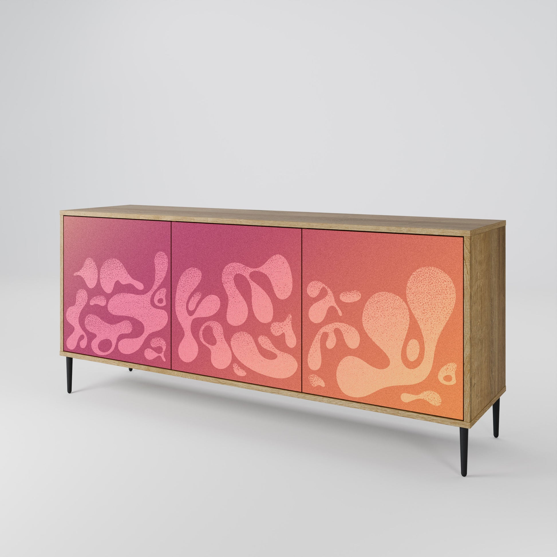 Buffet 3 portes IRREGULAR PINK effet chêne