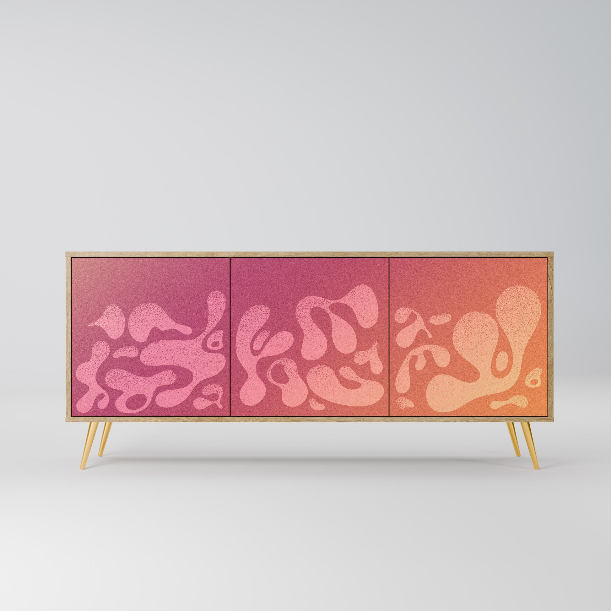 Buffet 3 portes IRREGULAR PINK effet chêne