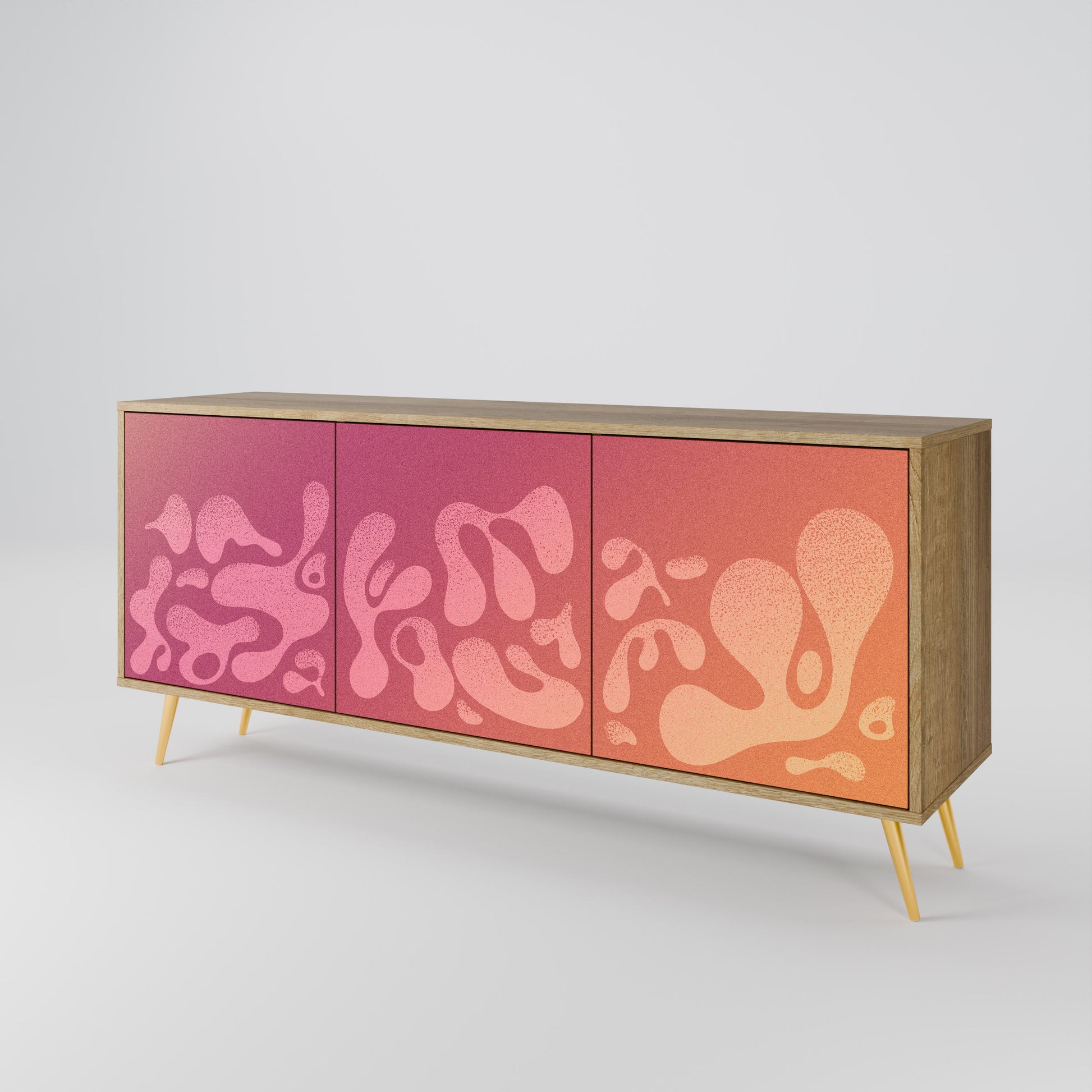 Buffet 3 portes IRREGULAR PINK effet chêne