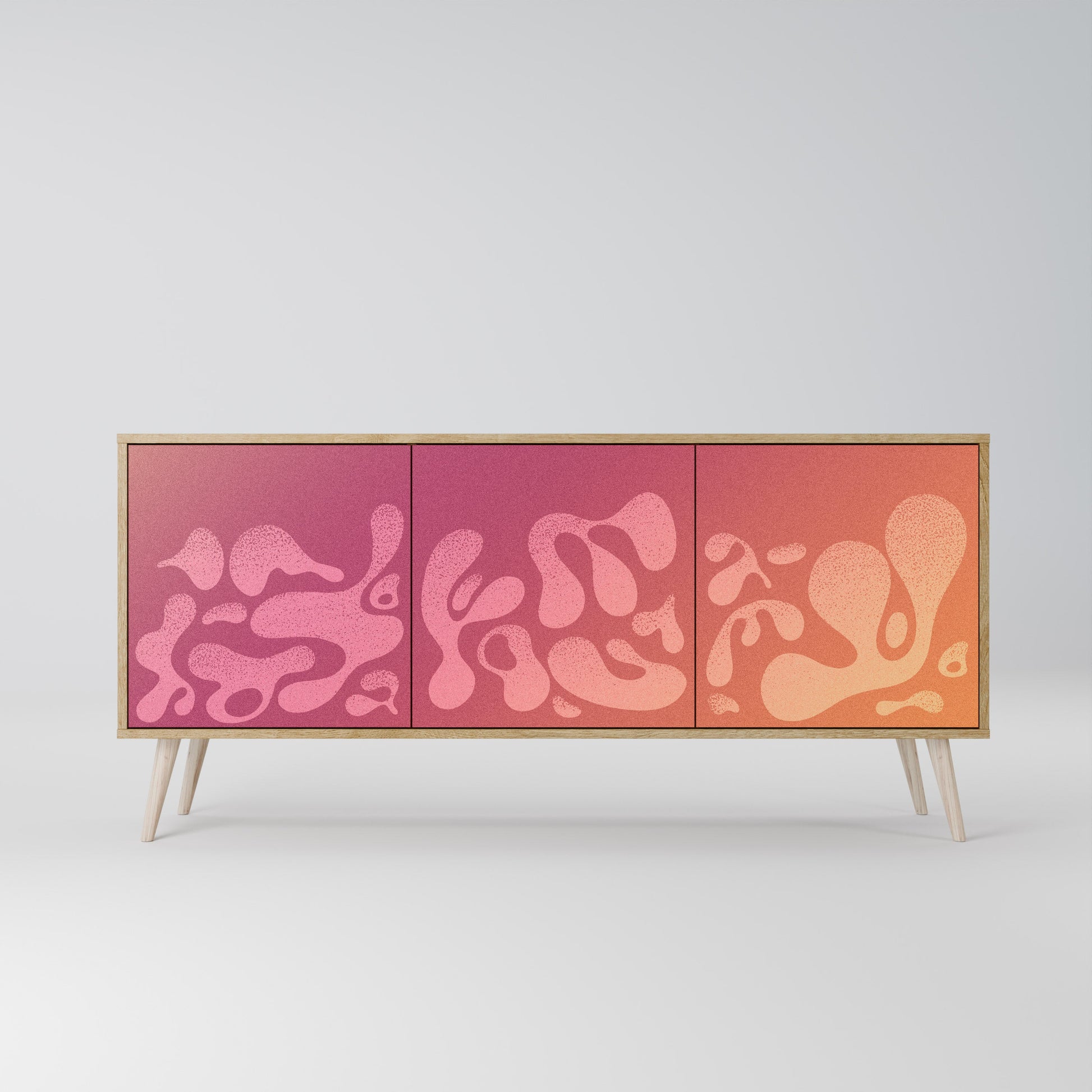 Buffet 3 portes IRREGULAR PINK effet chêne