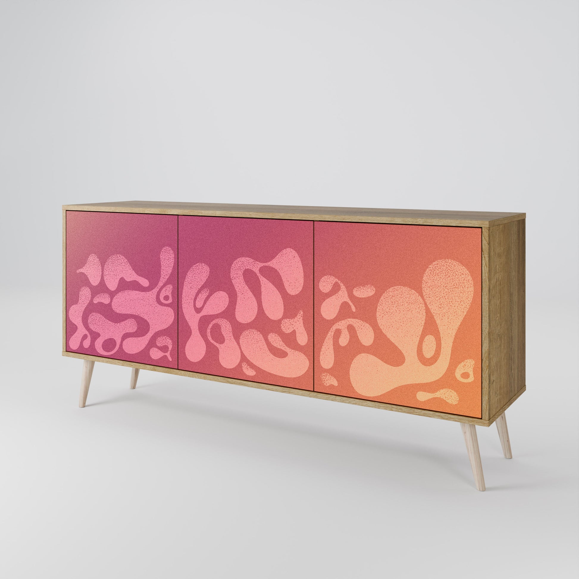 Buffet 3 portes IRREGULAR PINK effet chêne