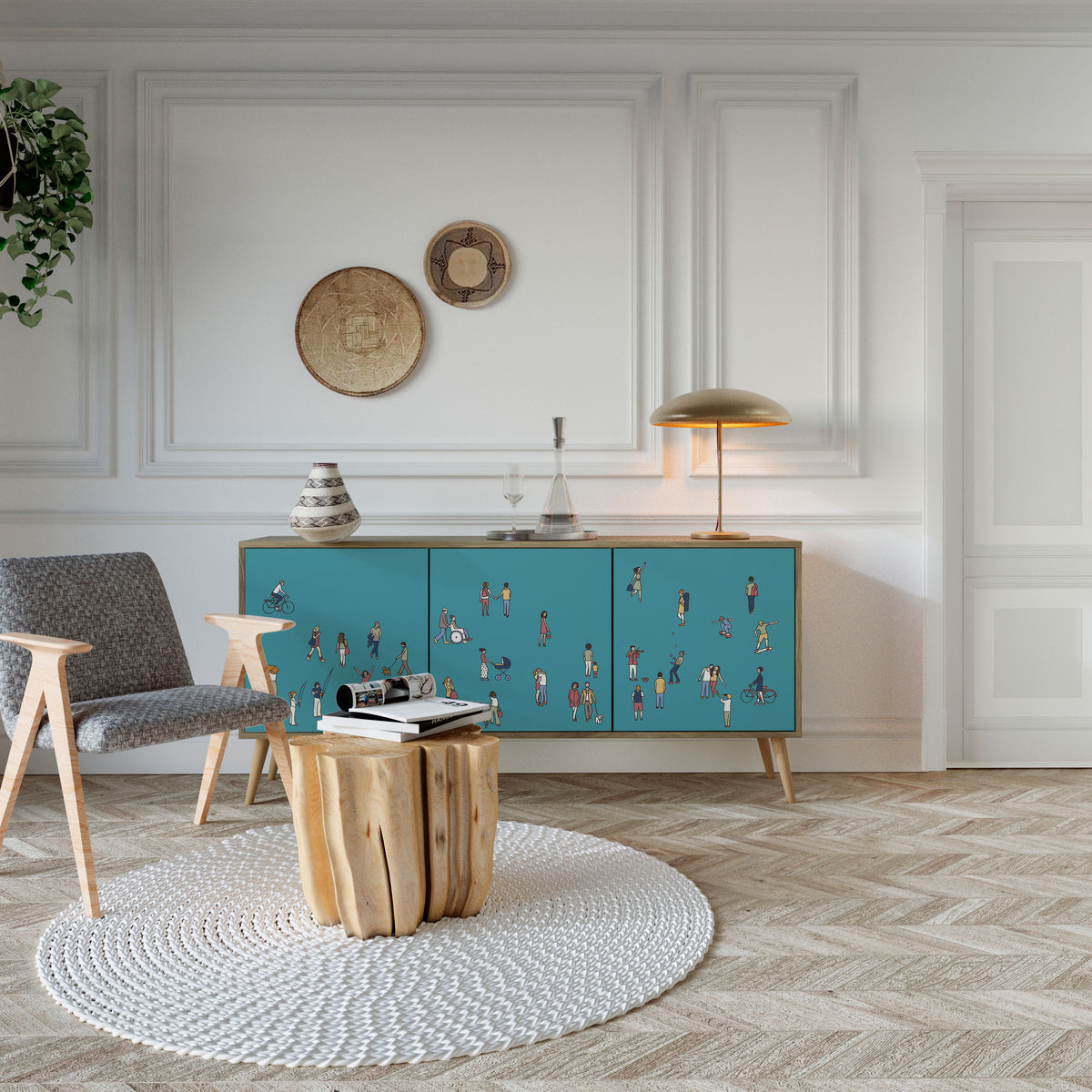 COLLECTIVE STREAM 3-Door Sideboard