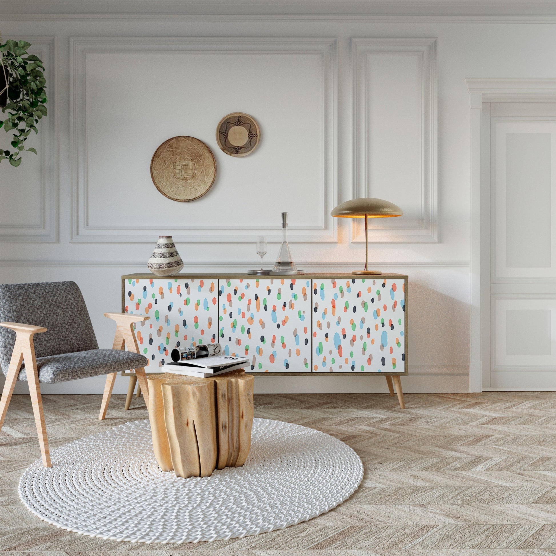 Buffet 3 portes ENERGETIC SPOTS effet chêne