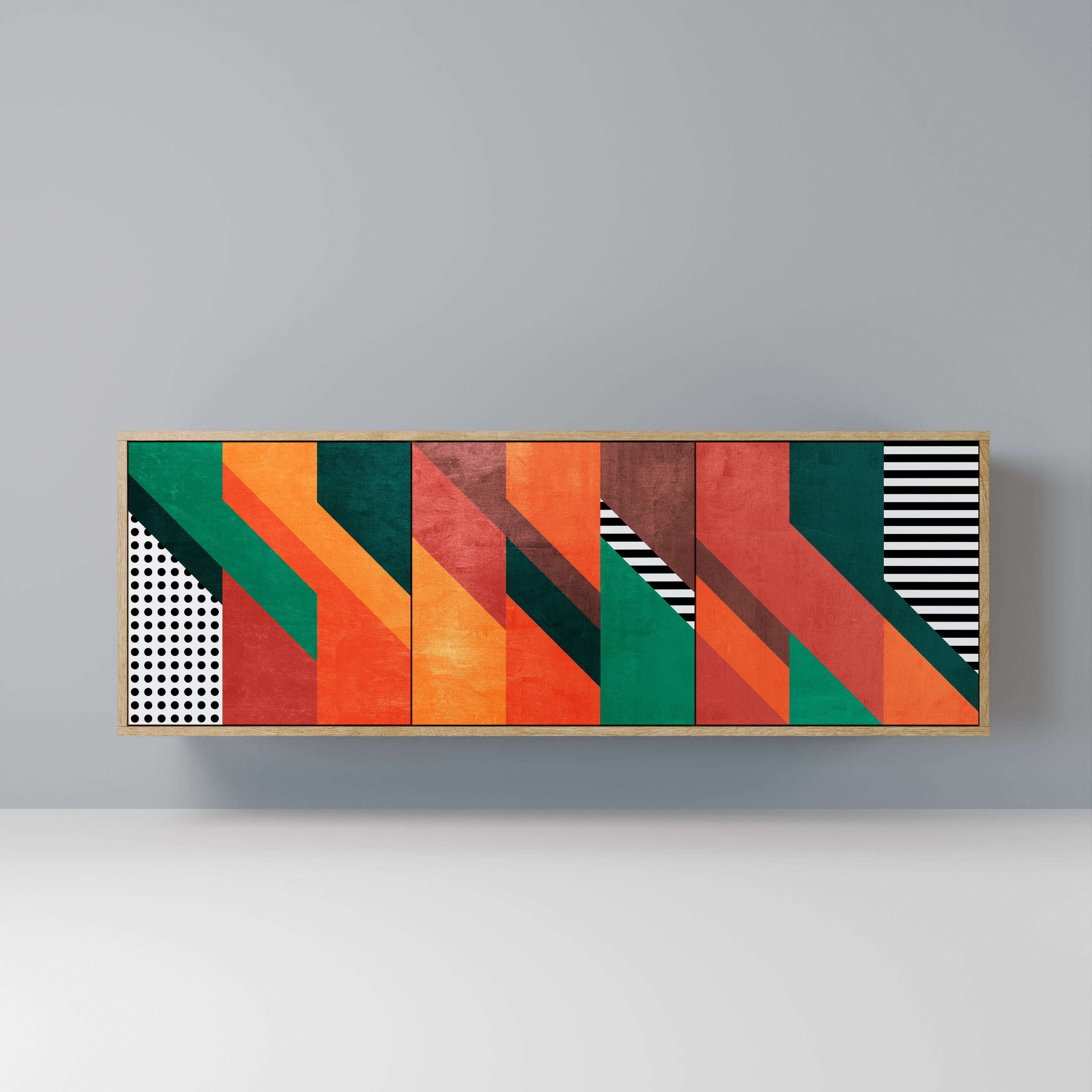 Buffet 3 portes MAKESHIFT ARTISTRY effet chêne