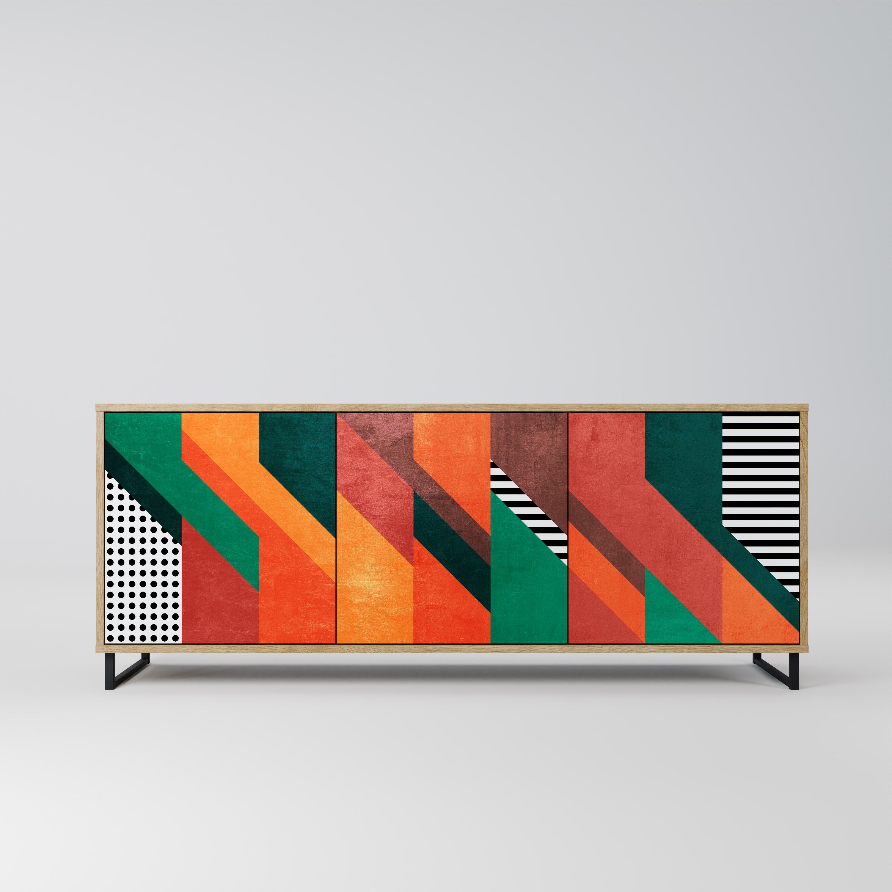 Buffet 3 portes MAKESHIFT ARTISTRY effet chêne