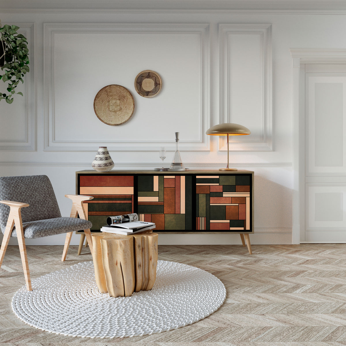 FIGURES OF NATURE 3-Door Sideboard