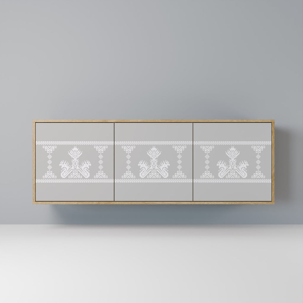 Buffet 3 portes THAI GRAY effet chêne