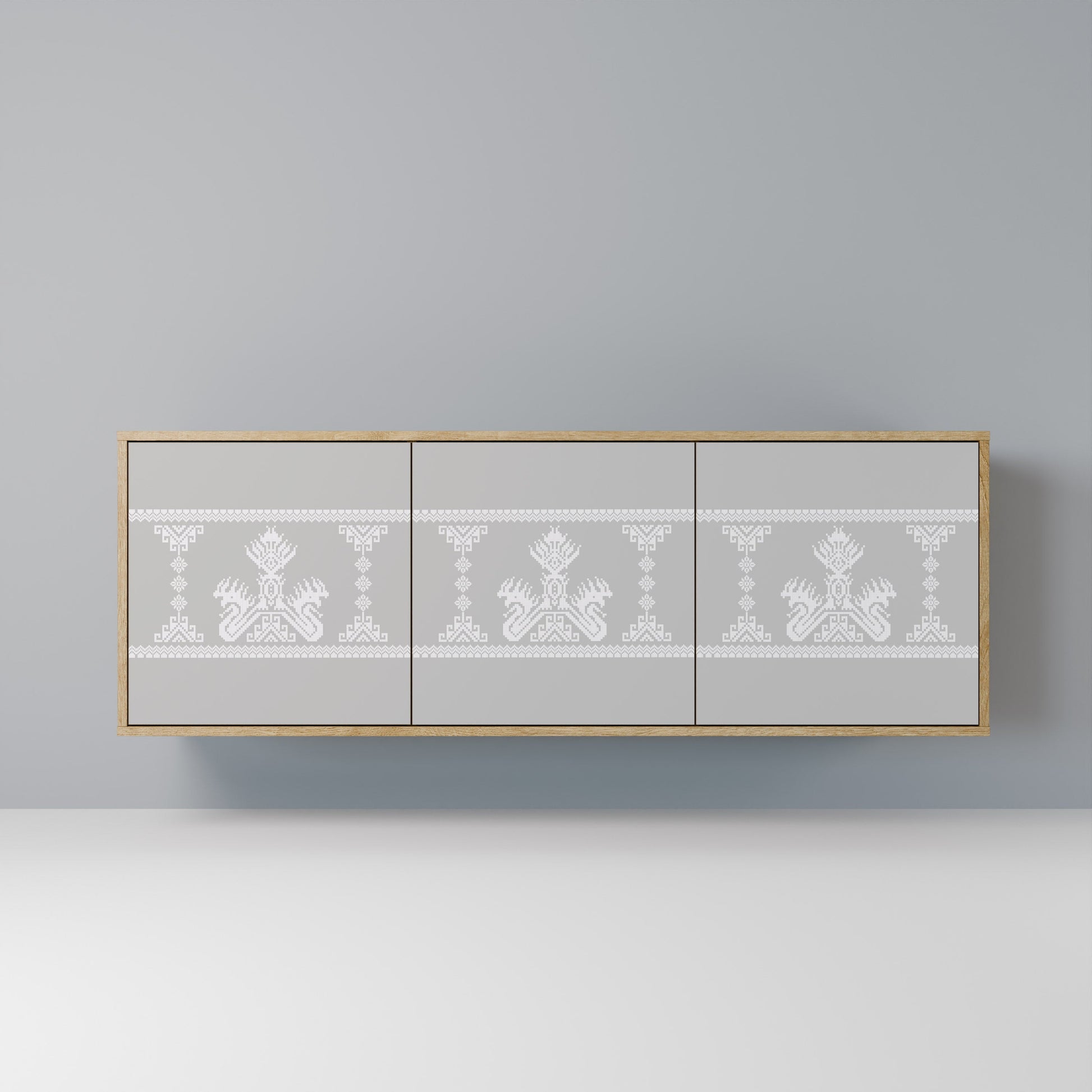 Buffet 3 portes THAI GRAY effet chêne