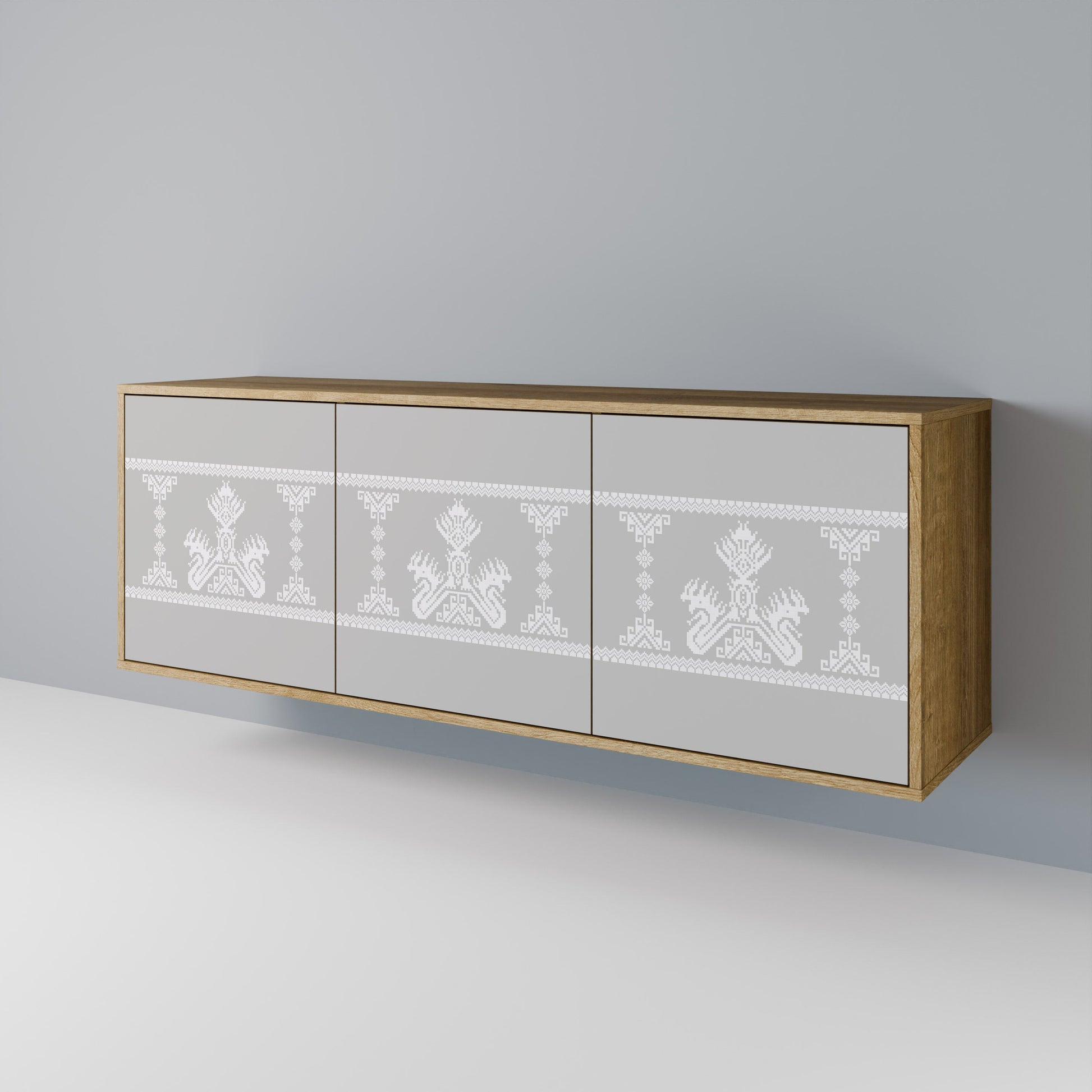 Buffet 3 portes THAI GRAY effet chêne