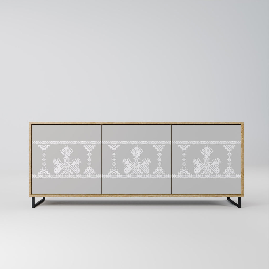 Buffet 3 portes THAI GRAY effet chêne