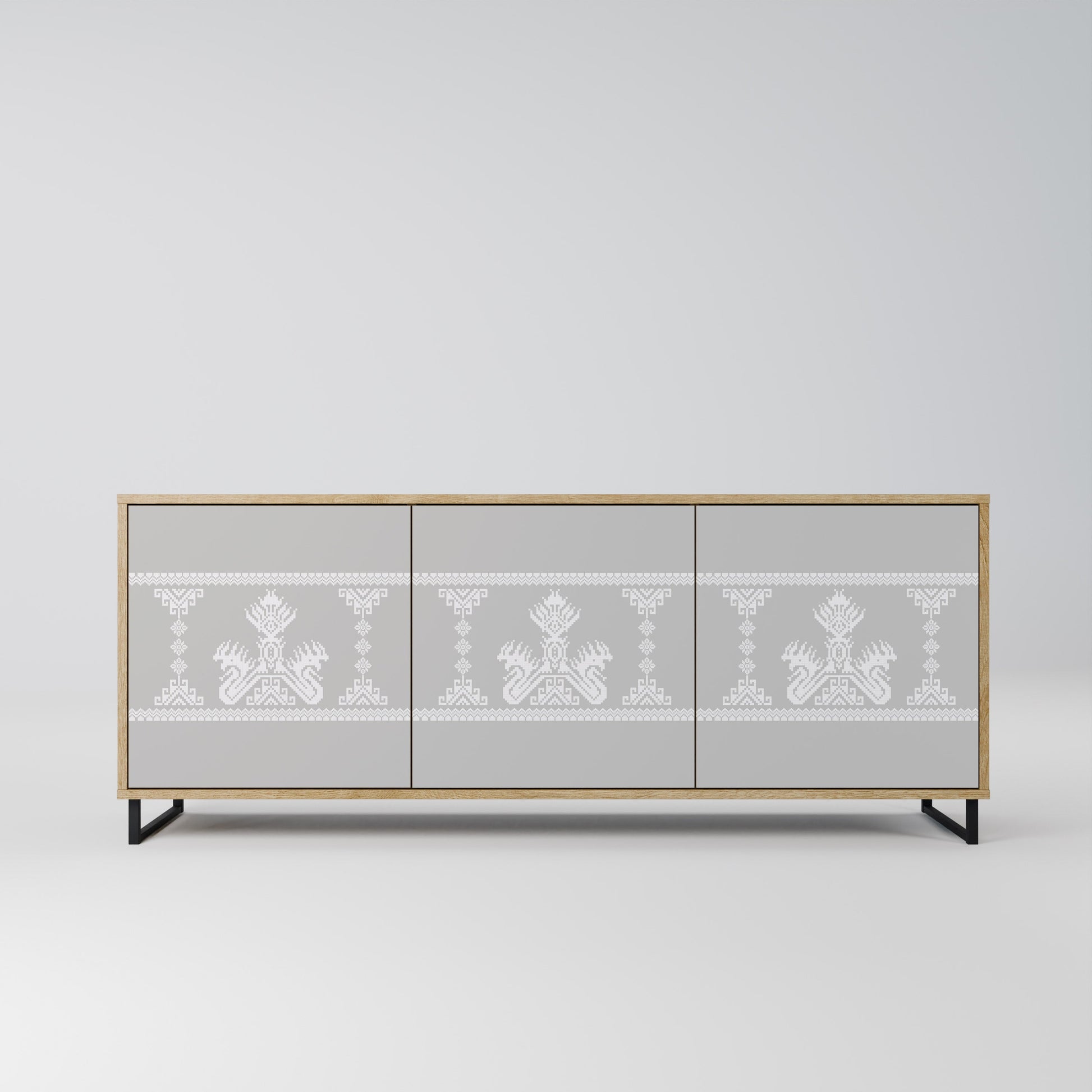 Buffet 3 portes THAI GRAY effet chêne