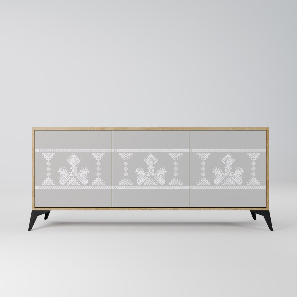 Buffet 3 portes THAI GRAY effet chêne