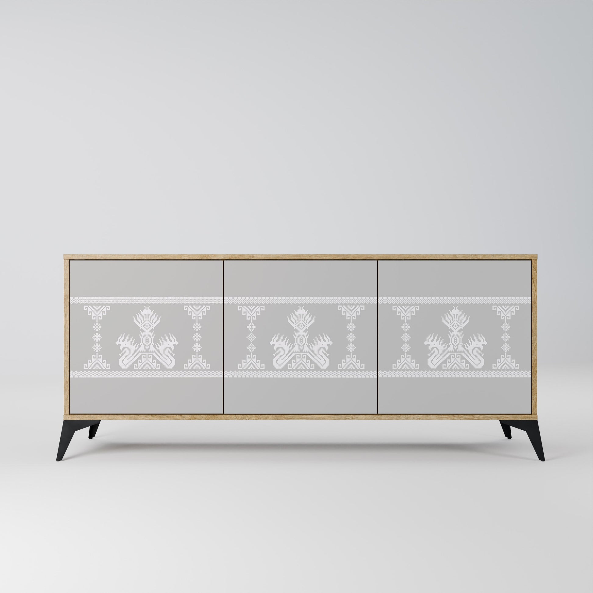 Buffet 3 portes THAI GRAY effet chêne