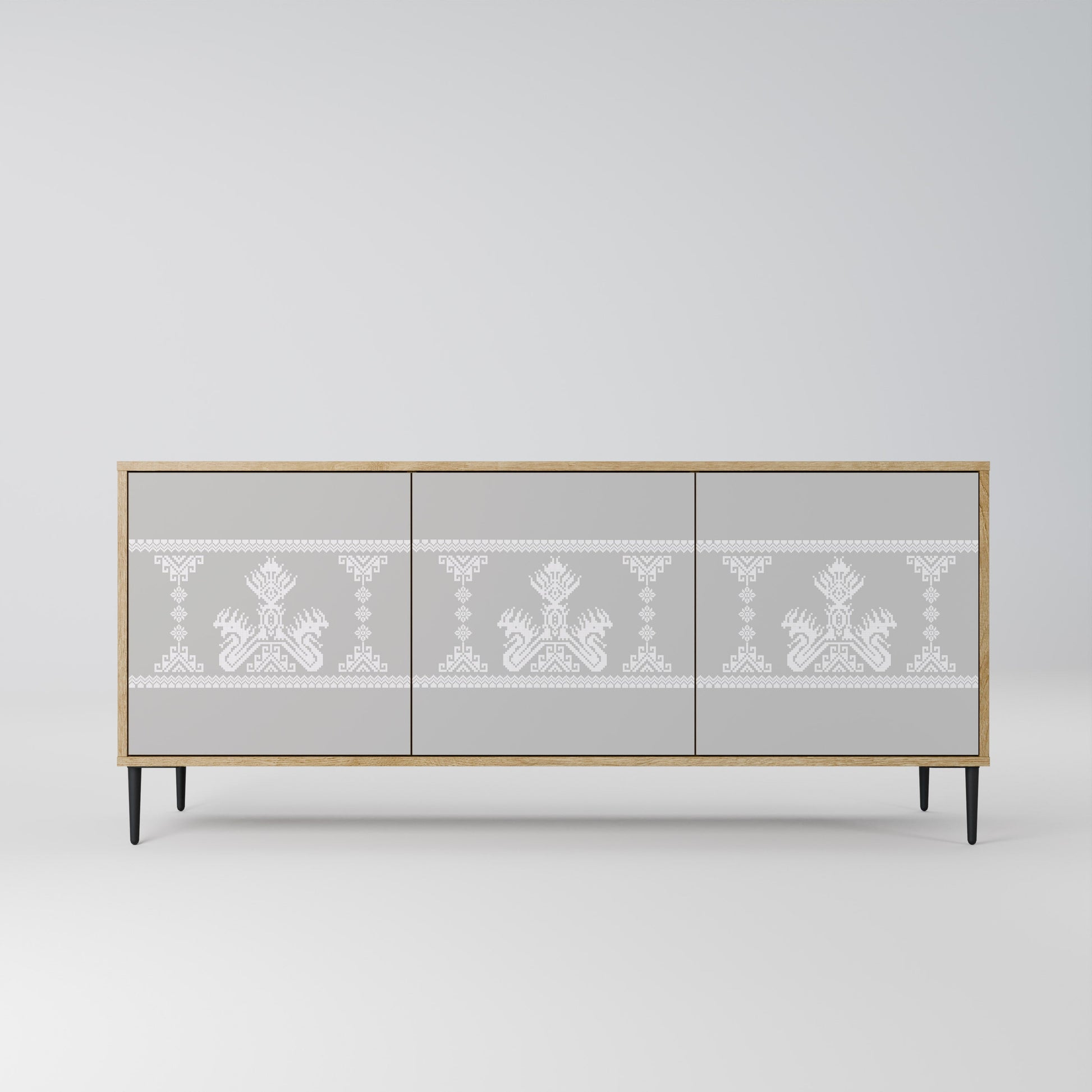 Buffet 3 portes THAI GRAY effet chêne