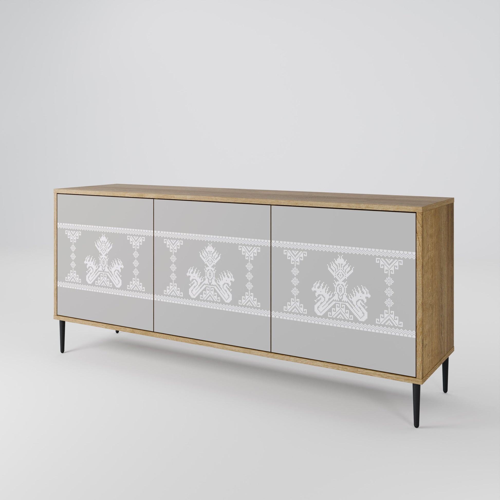 Buffet 3 portes THAI GRAY effet chêne