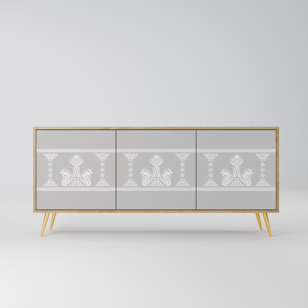 Buffet 3 portes THAI GRAY effet chêne