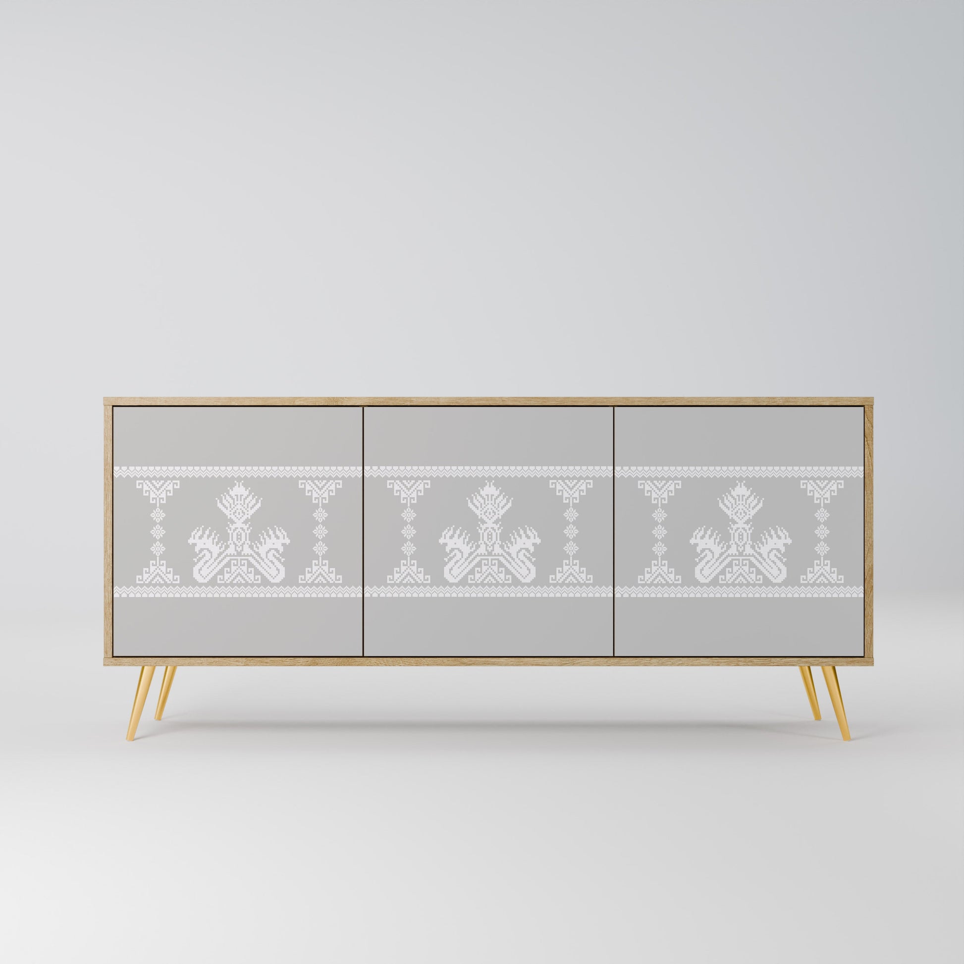 Buffet 3 portes THAI GRAY effet chêne